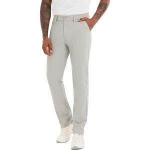 image:imageMens Slim Fit Golf Pants Lightweight Comfortable Dress Pants Slacks Trousers for Work amp Casual with Pockets 303234Light Grey