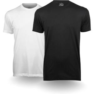 image:imageFresh Clean Threads Mens Crew Neck TShirts  Short Sleeve Fitted Style Soft CottonPoly Blend TagFree ComfortBlack  White 2 Pack