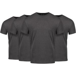 image:imageFresh Clean Threads Mens Crew Neck TShirts  Short Sleeve Fitted Style Soft CottonPoly Blend TagFree ComfortCharcoal Grey 4 Pack