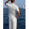 image:imageLzzidou Mens Casual Striped Shirt Summer Short Sleeve Button Up Shirts with a Chest PocketWhite