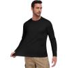 image:imageMens UPF 50 Long Sleeve Tee Shirts UV Sun Protection Quick Dry Tee Shirt Swim Athletic Running WorkoutBlack