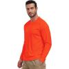 image:imageMens UPF 50 Long Sleeve Tee Shirts UV Sun Protection Quick Dry Tee Shirt Swim Athletic Running WorkoutSafety Orange