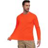 image:imageMens UPF 50 Long Sleeve Tee Shirts UV Sun Protection Quick Dry Tee Shirt Swim Athletic Running WorkoutSafety Orange