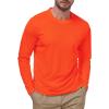 image:imageMens UPF 50 Long Sleeve Tee Shirts UV Sun Protection Quick Dry Tee Shirt Swim Athletic Running WorkoutSafety Orange
