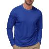 image:imageMens UPF 50 Long Sleeve Tee Shirts UV Sun Protection Quick Dry Tee Shirt Swim Athletic Running WorkoutZ2 White  Royal Blue