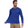 image:imageMens UPF 50 Long Sleeve Tee Shirts UV Sun Protection Quick Dry Tee Shirt Swim Athletic Running WorkoutZ2 White  Royal Blue