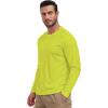 image:imageMens UPF 50 Long Sleeve Tee Shirts UV Sun Protection Quick Dry Tee Shirt Swim Athletic Running WorkoutZ2 White  Safety Yellow