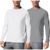 image:imageMens UPF 50 Long Sleeve Tee Shirts UV Sun Protection Quick Dry Tee Shirt Swim Athletic Running WorkoutZ2 White  Grey