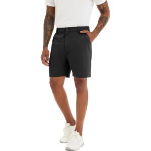 image:imageLzzidou Mens 7 Dress Golf Shorts Stretch Lightweight amp Quick Dry Casual Short with Pockets for Work amp BusinessBlack