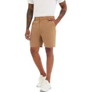 image:imageLzzidou Mens 7 Dress Golf Shorts Stretch Lightweight amp Quick Dry Casual Short with Pockets for Work amp BusinessDark Khaki