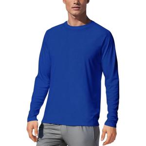 image:imageMens UPF 50 Long Sleeve Tee Shirts UV Sun Protection Quick Dry Tee Shirt Swim Athletic Running WorkoutRoyal Blue