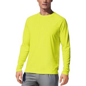 image:imageMens UPF 50 Long Sleeve Tee Shirts UV Sun Protection Quick Dry Tee Shirt Swim Athletic Running WorkoutSafety Yellow