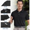 image:imageMens Golf Shirt Short Sleeve Moisture Wicking Dry Fit Performance Solid Casual Pique Collared Golf Polo Shirts for MenBlack