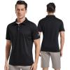 image:imageMens Golf Shirt Short Sleeve Moisture Wicking Dry Fit Performance Solid Casual Pique Collared Golf Polo Shirts for MenBlack