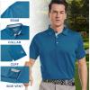 image:imageMens Golf Shirt Short Sleeve Moisture Wicking Dry Fit Performance Solid Casual Pique Collared Golf Polo Shirts for MenBlue