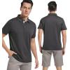 image:imageMens Golf Shirt Short Sleeve Moisture Wicking Dry Fit Performance Solid Casual Pique Collared Golf Polo Shirts for MenDark Grey