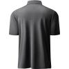 image:imageMens Golf Shirt Short Sleeve Moisture Wicking Dry Fit Performance Solid Casual Pique Collared Golf Polo Shirts for MenDark Grey
