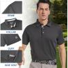 image:imageMens Golf Shirt Short Sleeve Moisture Wicking Dry Fit Performance Solid Casual Pique Collared Golf Polo Shirts for MenDark Grey