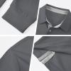 image:imageMens Golf Shirt Short Sleeve Moisture Wicking Dry Fit Performance Solid Casual Pique Collared Golf Polo Shirts for MenDarkgreylong