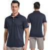 image:imageMens Golf Shirt Short Sleeve Moisture Wicking Dry Fit Performance Solid Casual Pique Collared Golf Polo Shirts for MenNavy
