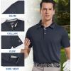 image:imageMens Golf Shirt Short Sleeve Moisture Wicking Dry Fit Performance Solid Casual Pique Collared Golf Polo Shirts for MenNavy