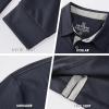 image:imageMens Golf Shirt Short Sleeve Moisture Wicking Dry Fit Performance Solid Casual Pique Collared Golf Polo Shirts for MenNavylong