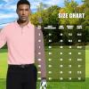 image:imageMens Golf Shirt Short Sleeve Moisture Wicking Dry Fit Performance Solid Casual Pique Collared Golf Polo Shirts for MenPinklong
