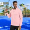 image:imageMens Golf Shirt Short Sleeve Moisture Wicking Dry Fit Performance Solid Casual Pique Collared Golf Polo Shirts for MenPinklong