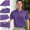 image:imageMens Golf Shirt Short Sleeve Moisture Wicking Dry Fit Performance Solid Casual Pique Collared Golf Polo Shirts for MenPurple