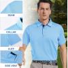 image:imageMens Golf Shirt Short Sleeve Moisture Wicking Dry Fit Performance Solid Casual Pique Collared Golf Polo Shirts for MenSky Blue