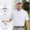 image:imageMens Golf Shirt Short Sleeve Moisture Wicking Dry Fit Performance Solid Casual Pique Collared Golf Polo Shirts for MenWhite