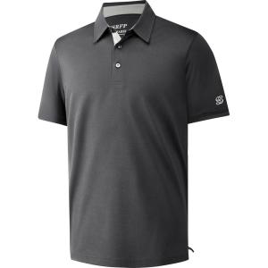 image:imageMens Golf Shirt Short Sleeve Moisture Wicking Dry Fit Performance Solid Casual Pique Collared Golf Polo Shirts for MenDark Grey