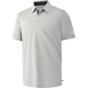image:imageMens Golf Shirt Short Sleeve Moisture Wicking Dry Fit Performance Solid Casual Pique Collared Golf Polo Shirts for MenLight Grey