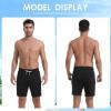 image:imageFT FENTENG Mens Swim Trunks with Compression Liner 7 Board Shorts with Zipper Pockets 2 in 1 Quick Dry Bathing SuitsBlackpink