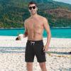 image:imageFT FENTENG Mens Swim Trunks with Compression Liner 7 Board Shorts with Zipper Pockets 2 in 1 Quick Dry Bathing SuitsBlackpink