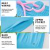 image:imageFT FENTENG Mens Swim Trunks with Compression Liner 7 Board Shorts with Zipper Pockets 2 in 1 Quick Dry Bathing SuitsBright Bluepink