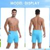 image:imageFT FENTENG Mens Swim Trunks with Compression Liner 7 Board Shorts with Zipper Pockets 2 in 1 Quick Dry Bathing SuitsBright Bluepink