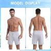 image:imageFT FENTENG Mens Swim Trunks with Compression Liner 7 Board Shorts with Zipper Pockets 2 in 1 Quick Dry Bathing SuitsGreywhite