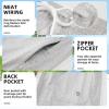 image:imageFT FENTENG Mens Swim Trunks with Compression Liner 7 Board Shorts with Zipper Pockets 2 in 1 Quick Dry Bathing SuitsGreywhite