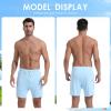 image:imageFT FENTENG Mens Swim Trunks with Compression Liner 7 Board Shorts with Zipper Pockets 2 in 1 Quick Dry Bathing SuitsHaze Bluewhite