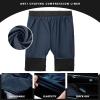 image:imageFT FENTENG Mens Swim Trunks with Compression Liner 9 Board Shorts 2 in 1 Quick Dry Bathing Suits with Zipper PocketsBlackc