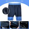 image:imageFT FENTENG Mens Swim Trunks with Compression Liner 9 Board Shorts 2 in 1 Quick Dry Bathing Suits with Zipper PocketsBluec