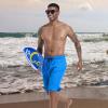 image:imageFT FENTENG Mens Swim Trunks with Compression Liner 9 Board Shorts 2 in 1 Quick Dry Bathing Suits with Zipper PocketsBluec