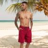 image:imageFT FENTENG Mens Swim Trunks with Compression Liner 9 Board Shorts 2 in 1 Quick Dry Bathing Suits with Zipper PocketsBurgundyc