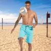 image:imageFT FENTENG Mens Swim Trunks with Compression Liner 9 Board Shorts 2 in 1 Quick Dry Bathing Suits with Zipper PocketsCyanc