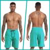 image:imageFT FENTENG Mens Swim Trunks with Compression Liner 9 Board Shorts 2 in 1 Quick Dry Bathing Suits with Zipper PocketsCyanc