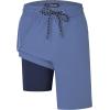 image:imageFT FENTENG Mens Swim Trunks with Compression Liner 9 Board Shorts 2 in 1 Quick Dry Bathing Suits with Zipper PocketsGrey Bluec