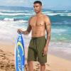 image:imageFT FENTENG Mens Swim Trunks with Compression Liner 9 Board Shorts 2 in 1 Quick Dry Bathing Suits with Zipper PocketsOlivec
