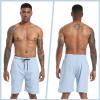 image:imageFT FENTENG Mens Swim Trunks with Compression Liner 9 Board Shorts 2 in 1 Quick Dry Bathing Suits with Zipper PocketsPowder Bluec