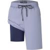 image:imageFT FENTENG Mens Swim Trunks with Compression Liner 9 Board Shorts 2 in 1 Quick Dry Bathing Suits with Zipper PocketsSilver Grayc